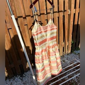 JCrew cocktail pink-striped dress